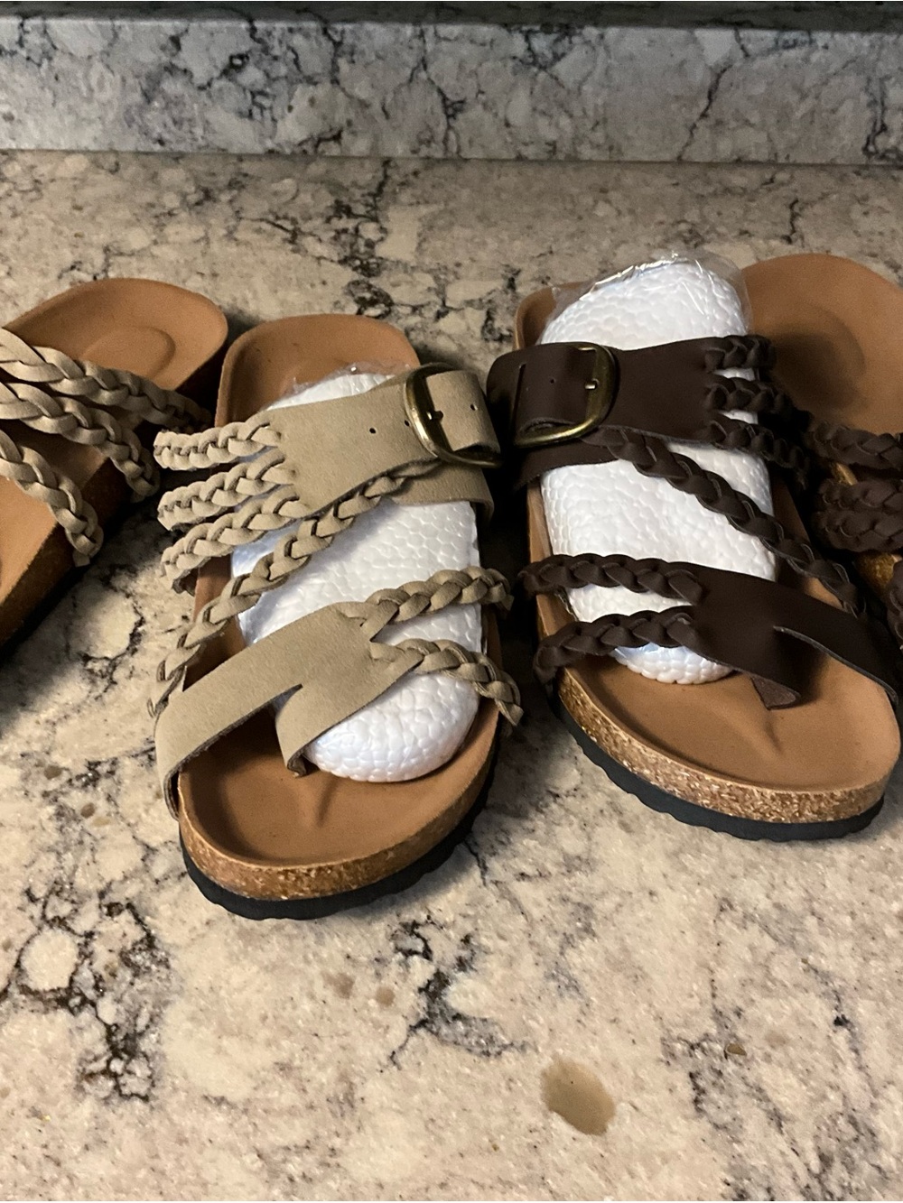 2 pairs included in this listing women’s size 6 Braided Slide Sandals